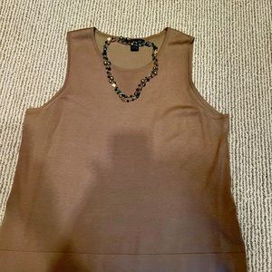 August Silk! Tank-shell top. Like new. Beautiful taupe color.